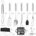 BBQ Accessories Grill Tools Set,Stainless Steel Barbecue Grill Accessories for Outdoor Grill,Barbecue Utensils Grilling Accessories Grilling Gifts for Men,Father's Day/Christmas (Sliver-22PCS)