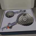 MakeFit Dual Handheld Shower Head Combo, 2-in-1 Rain Shower Heads System 8 Inch Rainfall Shower Head and 10 Modes High Pressure Hand Held Showerhead with Built-in Power Wash (Chrome)