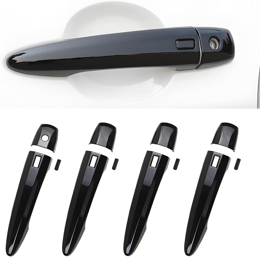 Exterior Door Handle Cover Protector Trim for 2019~2021 2022 2023 2024 2025 Nissan Altima, 2020 2021 2022 2023 2024 2025 Nissan Sentra, 2021 2022~2026 Nissan Rogue Accessories (4. Glossy Black)