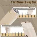 Women Electric Bikini Trimmer, Mini Dual Head Shaver for Women IPX7 Waterproof Wet & Dry Use Body Hair-Remover Lipstick-Sized, Electric Razor for Pubic Hair/Armpits/Face/Leg (ET-02)