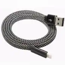 CELLCandy Silver Braided Lightning Phone Charge & Sync Cable 10 ft