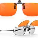 Goiteia Orange Blue Light Blocking Glasses Clip on for Migraine-Gaming Glasses for Eyes Strain/Light Sensitive-Help to Sleep
