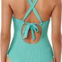 BCA by Rebecca Virtue Womens Madilynn Texture One Piece Swimsuit, Scoop Neck, Textured Design, Multi-Way Back Tie, Bathing Suits for Women