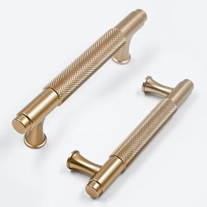 FILTA 10 Pack 3.75 Inch(96mm) Hole Centers Champagne Bronze Knurled Cabinet pulls,Stylish Kitchen Cabinet Handles Cabinet Hardware for Cabinets Cupboard Handles Drawer pulls