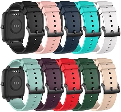 RuenTech Compatible with ZOSKVEE P95/Motast P99/Jugeman P99/Togala P99/CASCHO P98 Smart Watch Bands Women&Men, Replacement Silicone Straps Waterproof Wristbands for Smartwatch（10-Pack）