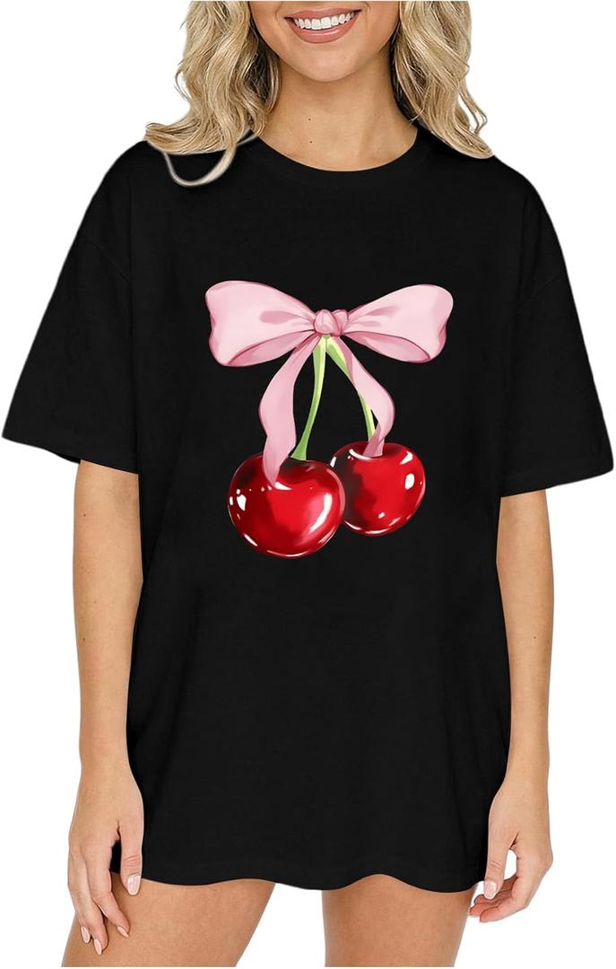 RoseSeek Girl's Graphic Tees Short Sleeve Crewneck T Shirts Casual Summer Tops Cute Preppy Clothes