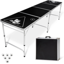 GoPong 8 Foot Portable Beer Pong / Tailgate Tables (Black, Football, American Flag, or Custom Dry Erase