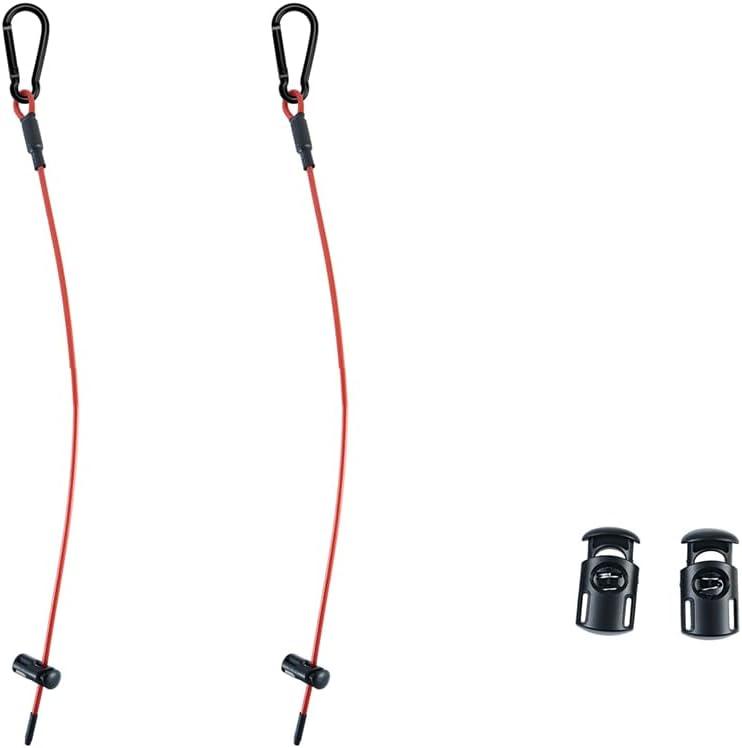 Pickleball Ball String Holder Accessories for Storage Bags, Up to 3 Official Balls, Short one Red Cable, Easy to Carry, Set of 2
