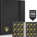 Card Binder 9 Pocket, Fabmaker 396 Pockets Trading Card Binder, Premium Collector Card Album for Standard Cards, Side Loading Card Collection Folder for Game Cards, Sport Cards, Black