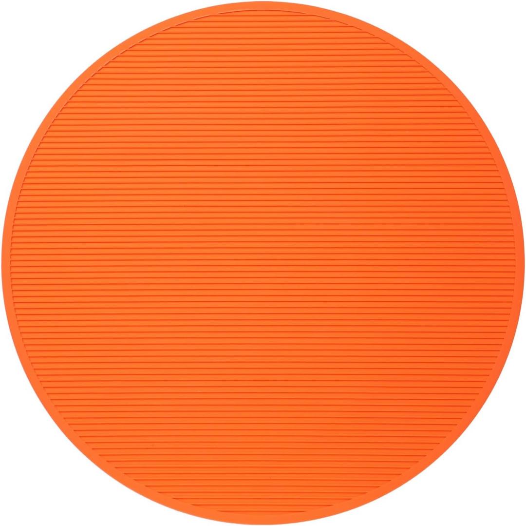 Pet Grooming Table Non-Slip Mat - Padded Mat for at-Home Grooming Dogs and Cats,Bathing Mat for Pets, Diameter: 22.4inch/57cm (Orange, Diameter: 22.4inch/57cm)