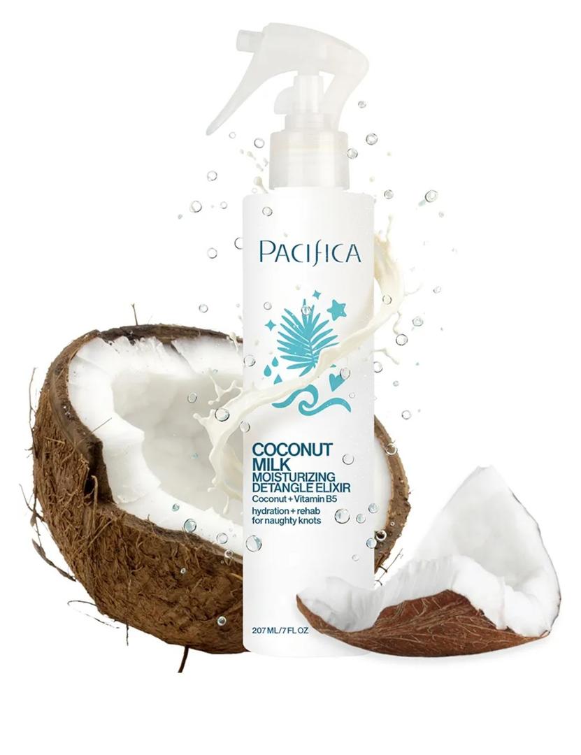 Pacifica Coconut Milk Hair Detangler Spray – Leave-In Conditioning Elixir for Tangle-Free Hair – Instantly Detangles Knots, Adds Shine & Moisture, Prevents Breakage & Frizz – Vegan & Cruelty-Free
