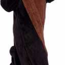 Funziez! Sherpa Bear Adult Onesie - Animal Halloween Costume - Plush Teddy One Piece Cosplay Suit for Adults, Women and Men (XX-Large, Black)