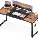 Coleshome 63 Inch Computer Desk, Modern Simple Style Desk for Home Office, Study Student Writing Desk, Vintage and Black
