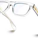 VISOONE TR90 Square Blue Light Blocking Glasses Fashion Computer Eyewear for Women and Men RANDI (Clear)