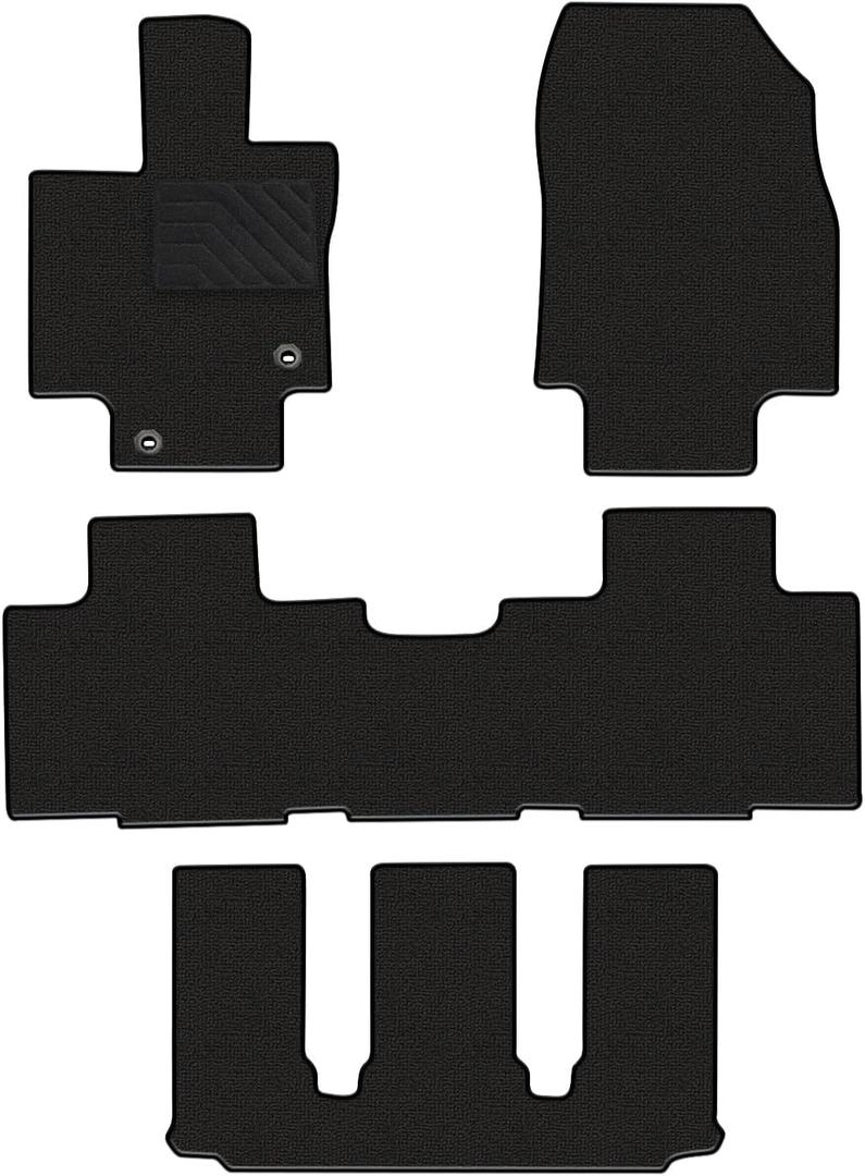Carpet Floor Mats Fit for Toyota Highlander 2020-2025 7 Seat (Include Hybrid), Custom Fit All Weather Anti-Slip Waterproof Floor Liners - 4pc