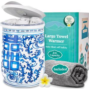 Large Towel Warmer, Hot Towel Warmer for Bathroom, Towel Warmers Spa, Towel Heater, Blanket Warmer, Small Towel Warmers for Bathroom, 21L [Fragrance Disk & Grey Towel]