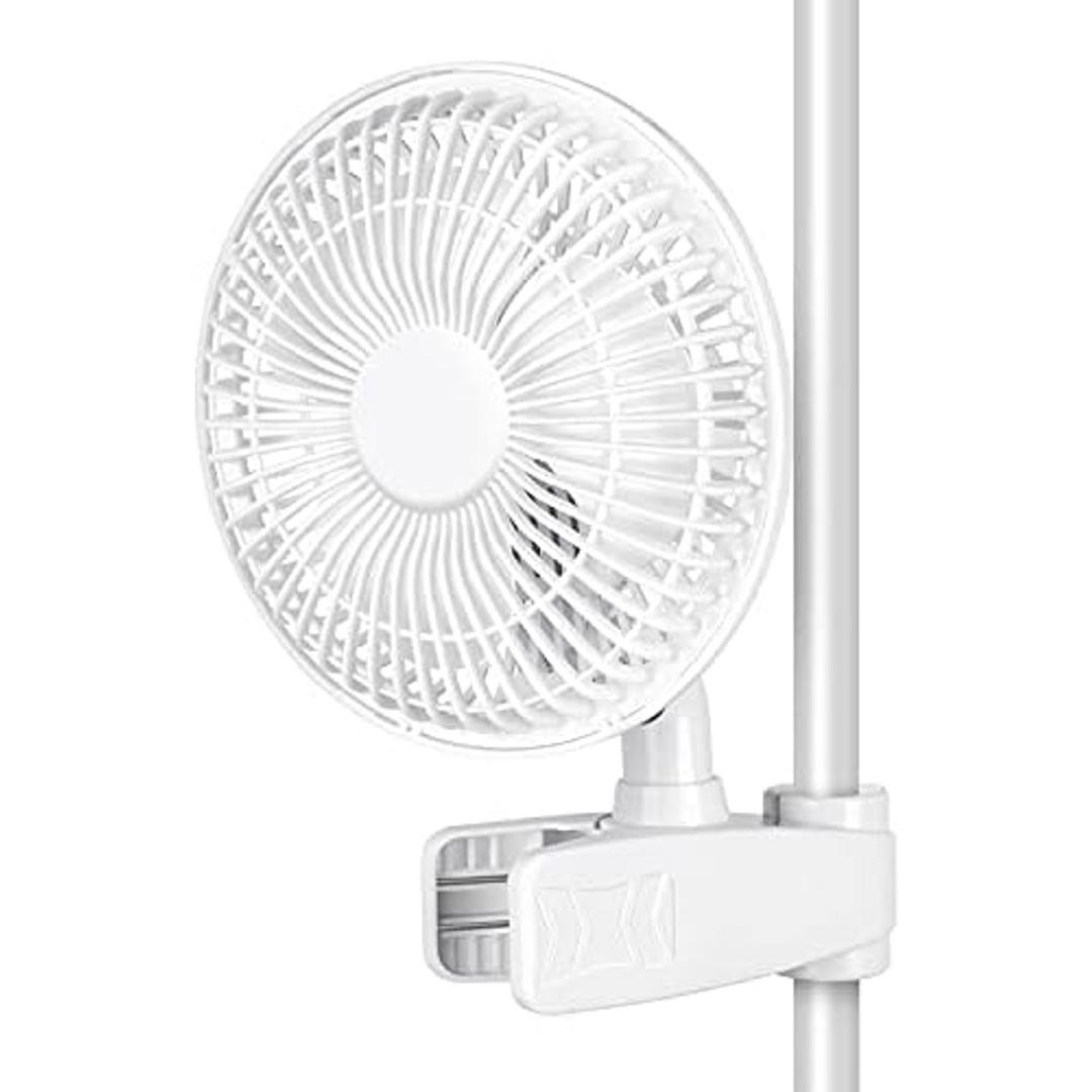 Simple Deluxe Clip Fan, 6Inch Grow Tent Fan, Monkey Fan, Adjustable 90° Angles, 15W, 2Speeds Control, 1 Pack