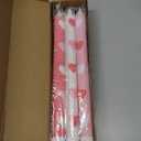 Honoson 6 Pcs Heart Glitter Flameless Taper Candles 10.6 Inch Valentines Day Candles Battery Operated LED Candlesticks for Valentine's Wedding Bridal Birthday Baby Shower Party Dinner Table Home Decor