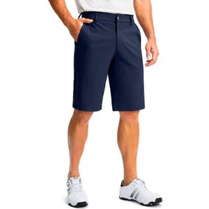 Men's Golf Shorts with 5 Pockets 11" Inseam Stretch Quick Dry Casual Work Dress Shorts for Men (42, Navy)