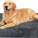 Fluffy Orthopedic Dog Beds for Large Dogs with Washable Removable Cover Dog Crate Bed Egg Crate Foam Support Plush Pet Pad Mat with Anti-Slip Bottom (42 * 28, Dark Grey)