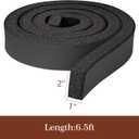 Yotache Open Cell Foam Air Conditioner Insulation Seal Strip 2"x1", Non-Adhesive Air Conditioning Weather Strip, 6.5 Feet Long, Black