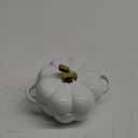 Fall Pumpkin Ceramic Bowl with Lid, 15 oz Microwave & Dishwasher Safe Pumpkin Soup Bowl with Handle, Pumpkin Decor Storage Jar for Home Thanksgiving Halloween Party, Pumpkin Dish,Halloween Candy Bowl (White)