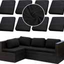 SUKAIKEQA 8PCS Patio Cushion Covers Patio Furniture Couch Seat 27"D x 27"W x 8"H Slipcovers Washable Furniture Protector Replacement for Sofa Sectional Chair 