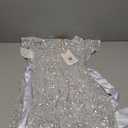 GRACE KARIN Girls Silver Sequin Dress Ruffle Sleeve Formal Party Pageant Dress Size 7