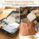 Small Travel Jewelry Case, Jewelry Travel Pouch with Zipper Travel Jewelry Organizer and Storage Pouch for Necklace Bracelet Earrings Rings Women Gifts Choice (White)