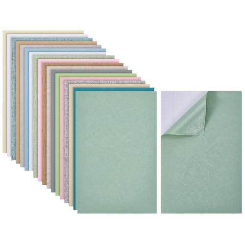 GOMAKERER 18 Sheets Dollhouse Wallpaper, Mixed Colors Plastic Dollhouse Floorboards Miniatures Dollhouse Decoration Accessories for Living Room Bedroom in Doll Houses Decoration, 7.95×11.81 Inch