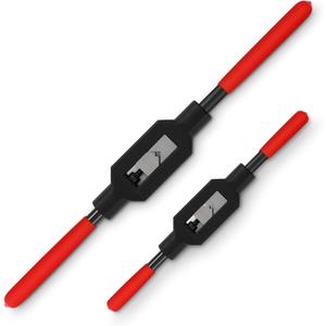 WILLBOND 2 Pcs Adjustable Tap Wrench Handle Tool Ratcheting for Tap Reamer, Pre-Oiled for Protection (3/16"-1/2",1/16"-3/8")