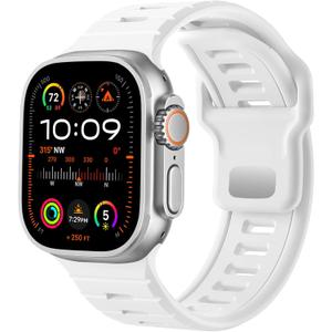 Odbeai Sport Bands Compatible with Apple Watch Ultra 2 Band, Compatible with Apple Watch Ultra Band 49mm 45mm 44mm 42mm for Men, Silicone Loop Replacement Strap for iWatch Series 9 8 7 6 5 4 SE 3 2 1