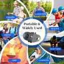 Portable Waist Clip on Fan, 10000mAh Belt Personal Fan Rechargeable With Flashlight Power Bank for Night Fishing, Camping - 5 Speed Wind Adjustment for Outdoor Workers, Sports Lovers -GrayBlack