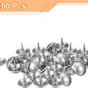 uxcell Upholstery Tacks Nail Pins Furniture, 100Pcs 16x16mm Thumb Tack Pins Assortment Kit Carbon Steel for Home Sofa DIY Decorative Nail Heads Nails, Silver Tone