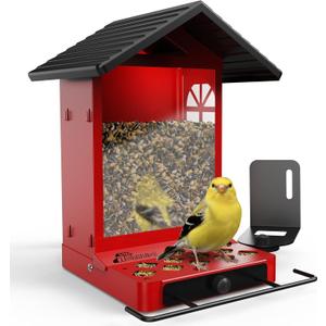 All-Metal Bird Feeder, Wall & Pole Mountable, 2.4L Large Capacity, Chew-Proof & Weather-Resistant Design, Easy to Clean & Fill, Wild Birds Feeder for Backyard & Garden, for Men Women Gift