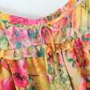 Women Floral Mini Dress Y2K Coquette Summer Smocked Chest Ruffle Spaghetti Strap Babydoll Short Dress Cottagecore Clothes (L)