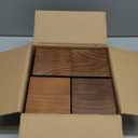 4 Inch Solid Wood Bed Furniture Risers Set of 4, Light Brown Square Heavy Duty Couch Lifters Brown Wooden Furniture Risers Blocks for Bed Frame, Sofa, Chair, Table, Cabinet, and More