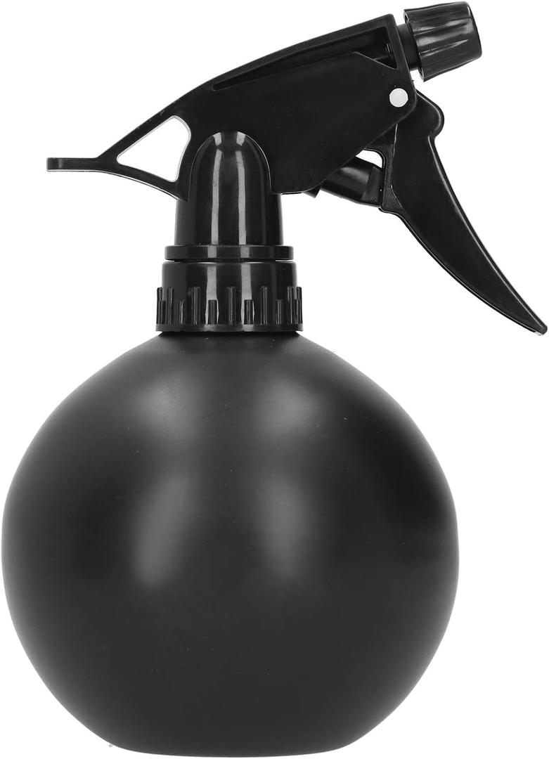 500ml Ball Shape Water Spray Bottle, Lightweight Portable Stainless Steel Opaque Spray Bottle Adjustable Nozzle Squirt Bottle for Garden Plants (Black)