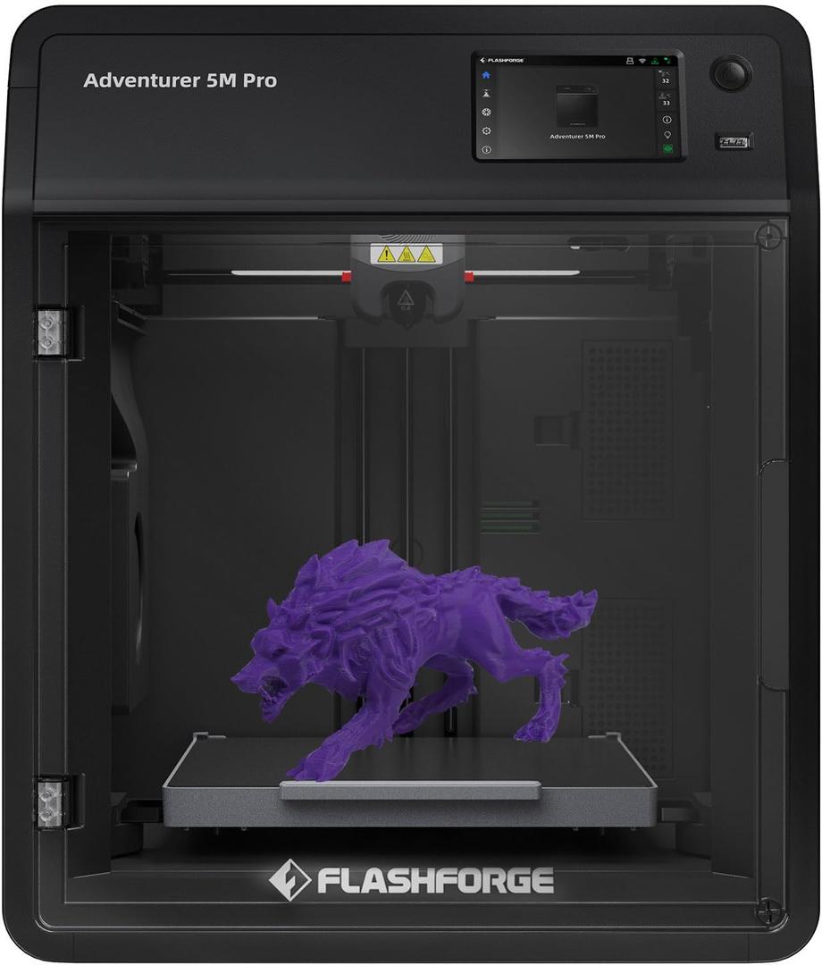 FLASHFORGE Adventurer 5M Pro 3D Printer, 600mm/s High-Speed, FDM 3D Printer Auto Leveling with 280C Quick Detachable Nozzle, Core XY Structure, Dual Filtration System, Print Size 220x220x220mm