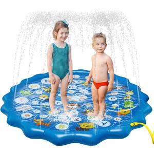 Splash pad for Kids, Arfbear 67" Kiddie Pool Splash Pads for Toddlers 3-16 Summer Outdoor Water Spray Play Mat Wading Pool Inflatable Baby Kids Water Toys