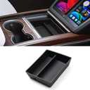 Yumzeco Compatible with 2021-2025 Tesla Model S Model X Center Console Organizer Plaid/Long Range, Armrest Silicone Center Console Storage Box for 2022 2023 2024 2025 Tesla S X Accessories