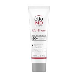 EltaMD UV Sheer Face and Body Sunscreen SPF 50+, No White Cast Sunscreen with Transparent Zinc Oxide and Hyaluronic Acid, Moisturizes and Protects