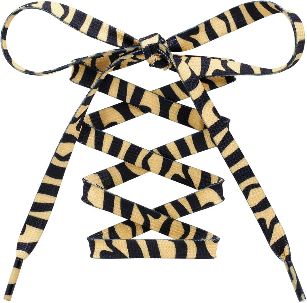 Colorful Pattern Shoe Laces: 2 Pair Flat Print Shoelaces for Sneakers