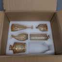 Gold Amber Glass Bud Vases Set of 10, Small Vases for Flowers, Champagne Mini Vintage Vases for Centerpieces,Bud Vase in Bulk for Wedding Decor,Single Flowers,Office and Home Table Flower Deaaaaaaaaaacor