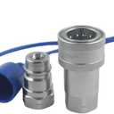 1-Set 1/2" NPT ISO5675 Ag Hydraulic Quick Connect Tractor Coupling/Couplers Ball Valva,Pioneer Type,Set w/Dust Cap