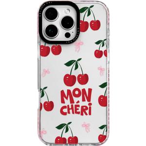 2 x for iPhone 14 Case, Cute Cherry Mon Chri Pattern with Bows, Military-Grade Drop Protection, Cute Soft Slim TPU Protective Cover with Camera Protection for Women & Girls