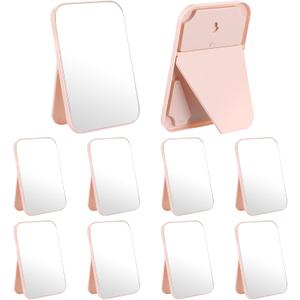 10Pcs Desktop Makeup Mirror, Spa Party Mirrors, 8 Inch Portable Folding Mirror, Pink Favors Makeup Mirrors for Sleepover Slumber Birthday Favors Gift