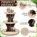 6 x Geiserailie 3 Tier Woodland Themed Party Cupcake Stand Decorations Safari Animals First Birthday Cupcake Holder Decor Jungle Dessert Tower for Baby Shower Birthday, Camping Party Supplies