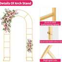 Gawicpy U-Shaped Metal Arched Flower Rack Perfect for Wedding Decorations and Celebrations 7.2 x 4.2 FT Wedding Arch Frame for Birthdays, Parties, and More (Gold)