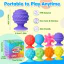 Sensory Fidget Toys Toddlers Adults: 8 Pack Basket Stocking Fillers Textured Suction Cup Bath Toys for Kid Autism ADHD Toy for Classroom Prizes Calm Down Corner Supplies Travel Toys